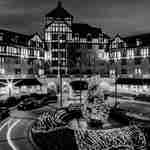 Exterior hotel with holiday decor