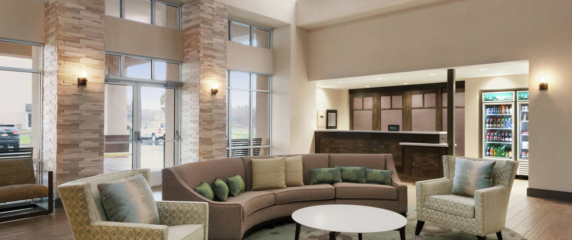 Front Desk Lobby with Lounge Seating Area