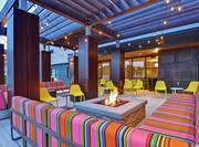 Outdoor Patio Area with Seating and Firepit