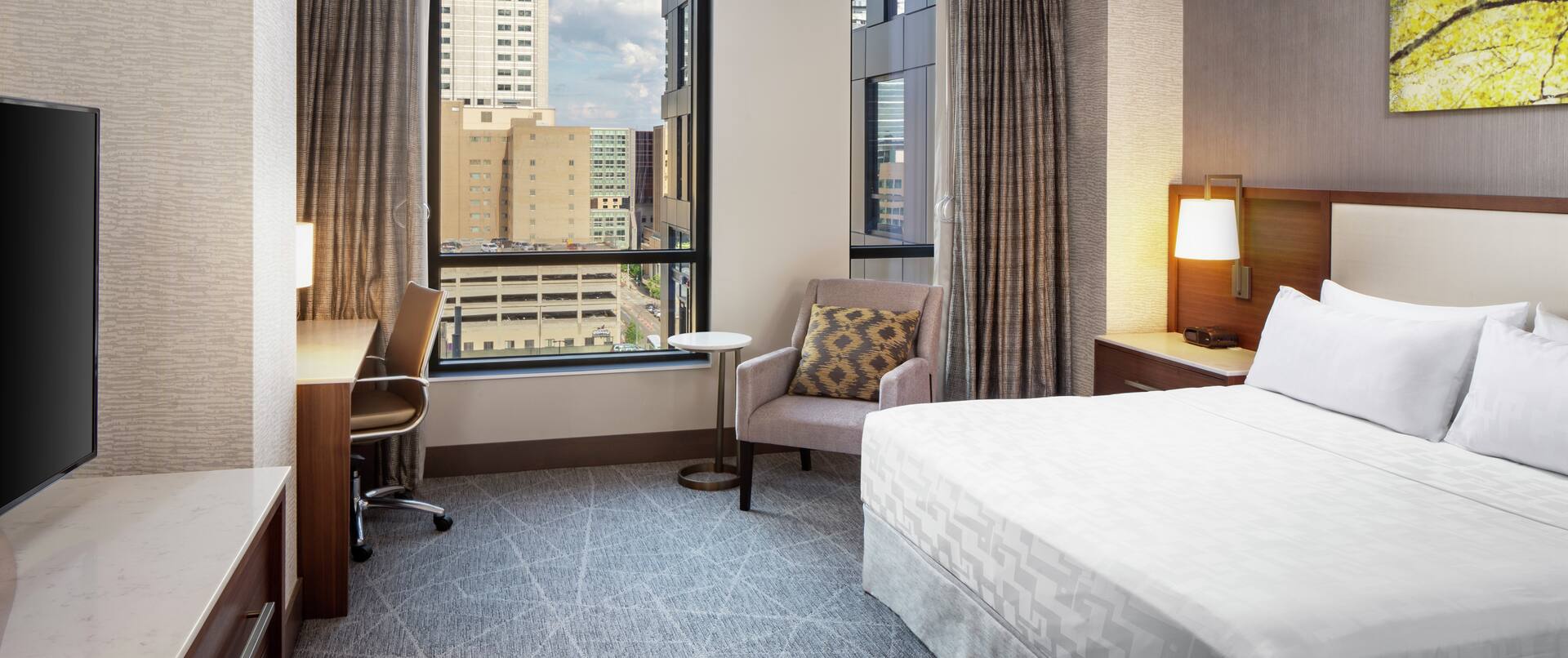 Single King Bed Guestroom with City View