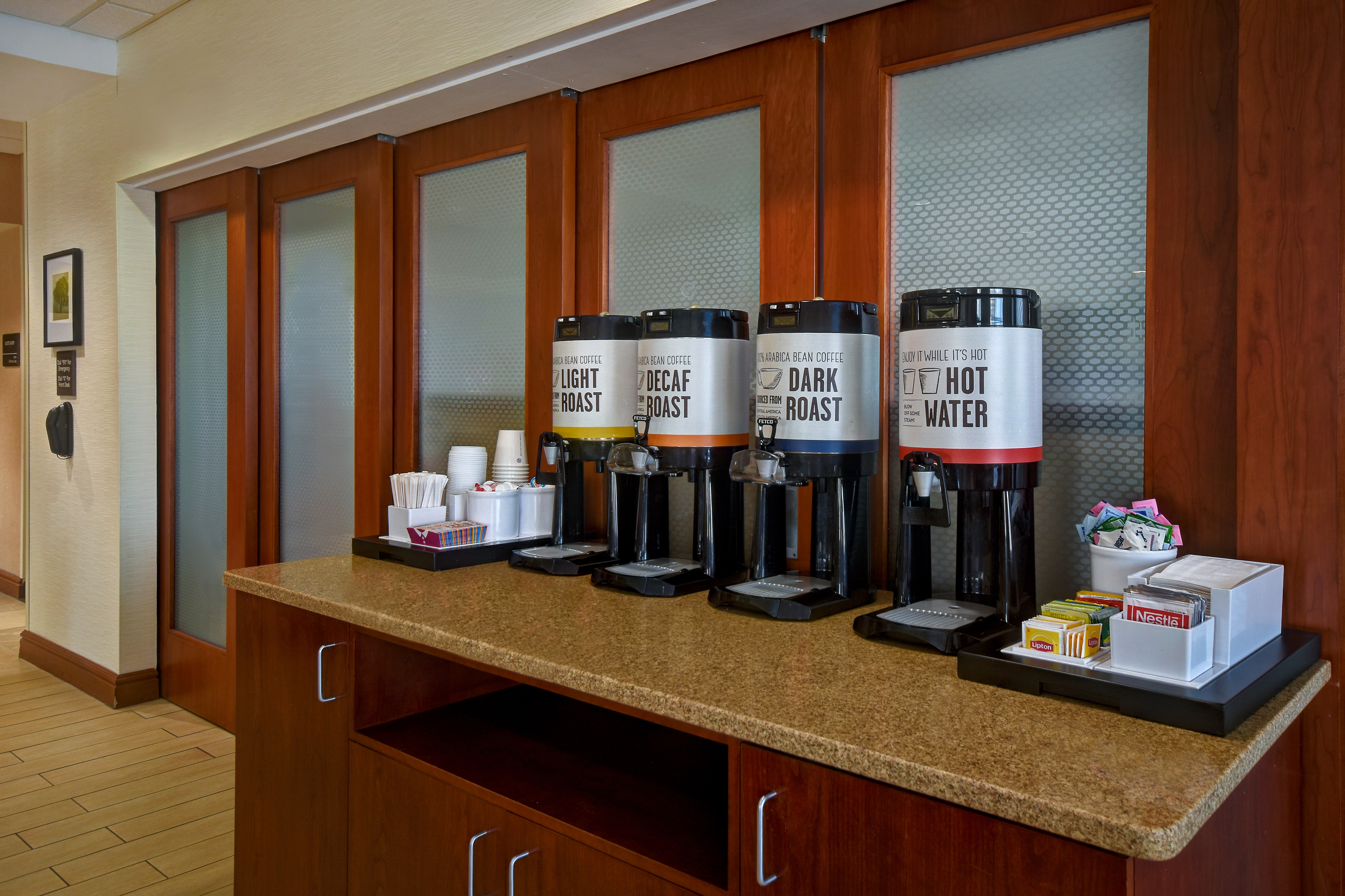 coffee station in lobby