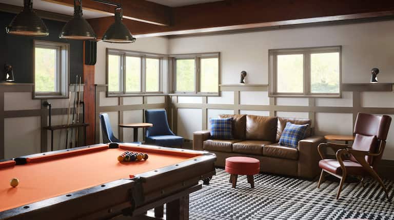 Lounge Area With Pool Table 