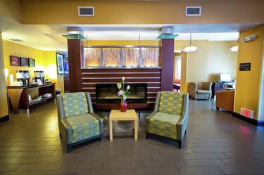 Lobby Area With Fireplace