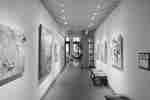Corridor with art work on walls