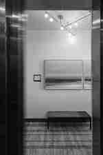 Elevator doors, with view through to lobby