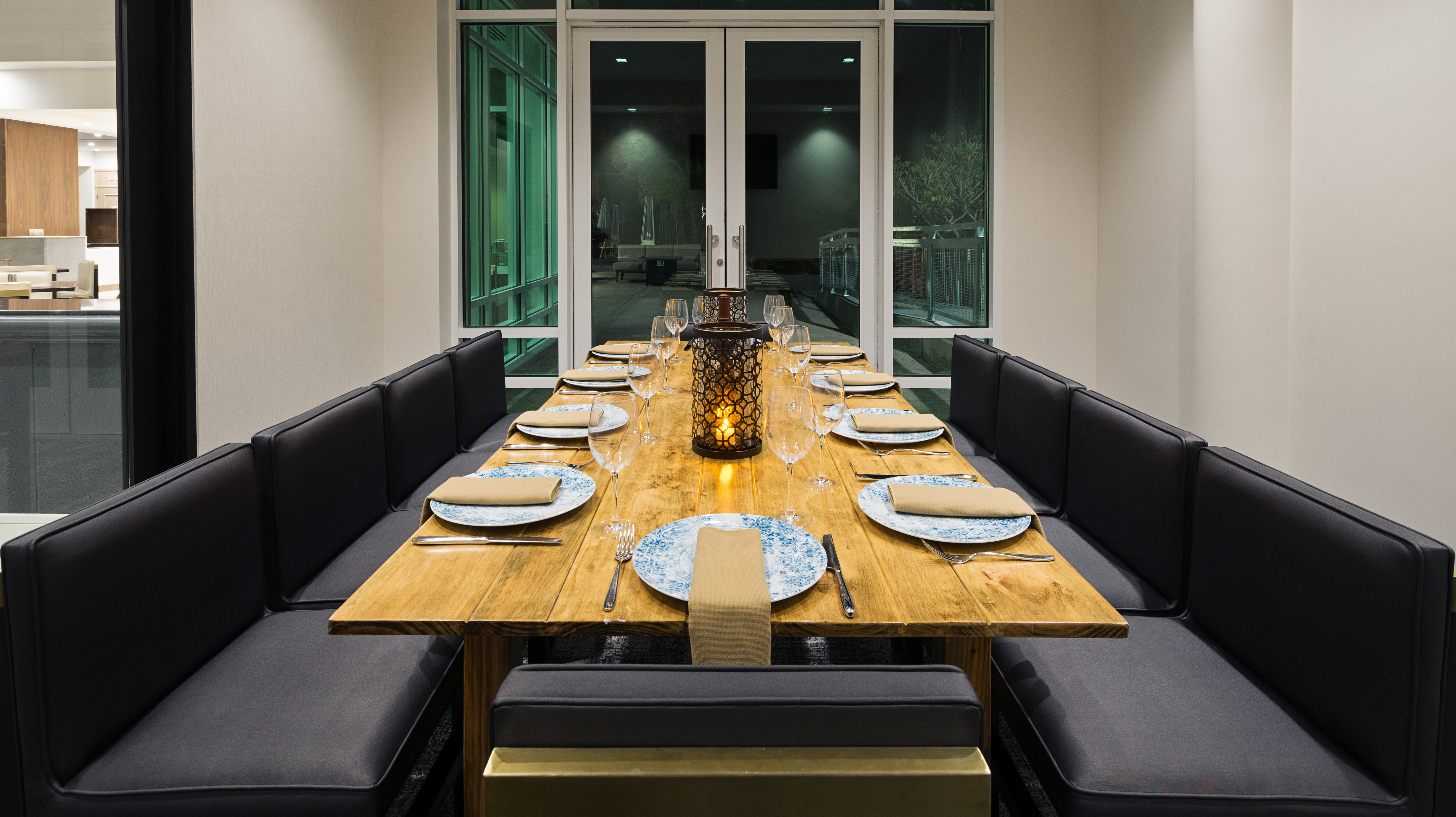 Private Dining Room with Dining Table and Soft Chairs
