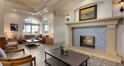 Hotel Lobby with seating and fireplace