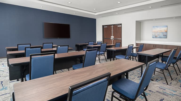 Meeting Room Classroom Style Setup with HDTV