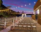 Outdoor Wedding Setup in the Evening