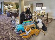 Hotel Lobby with Stuffed Animals