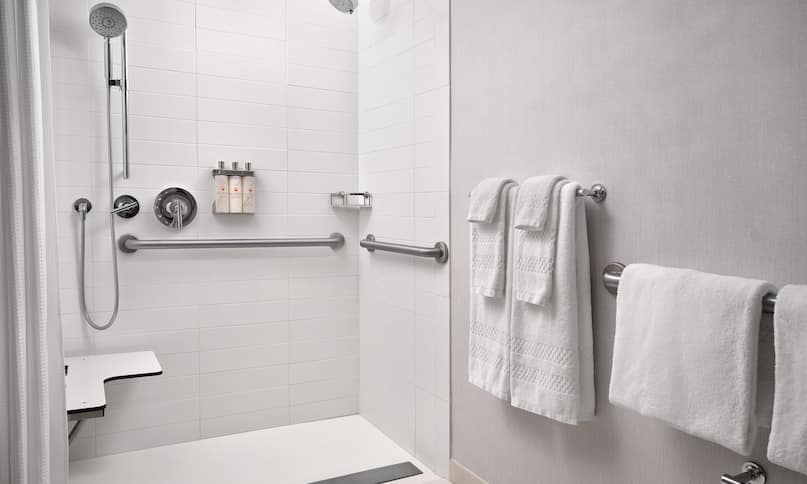 Accessible Bathroom with Roll in Shower and Grab Bars-previous-transition