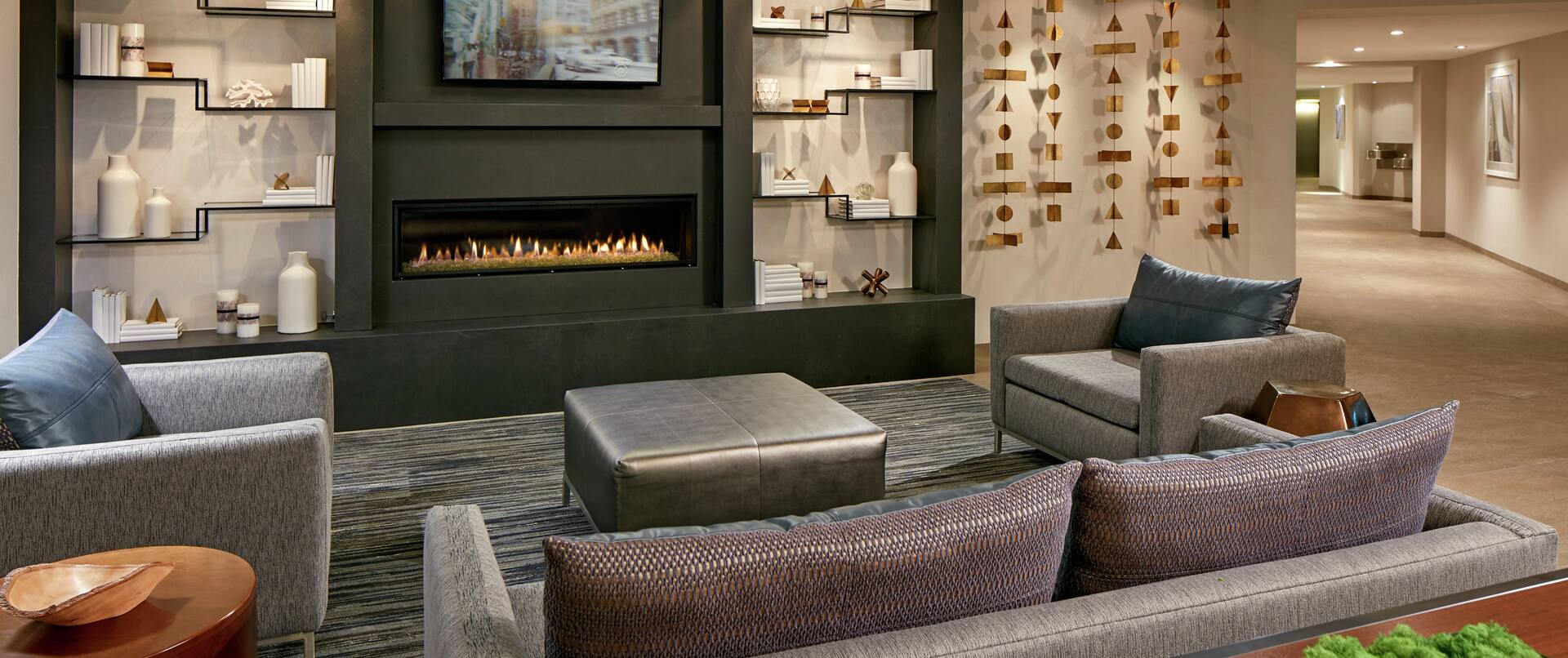 Lobby Sitting Area with Fireplace