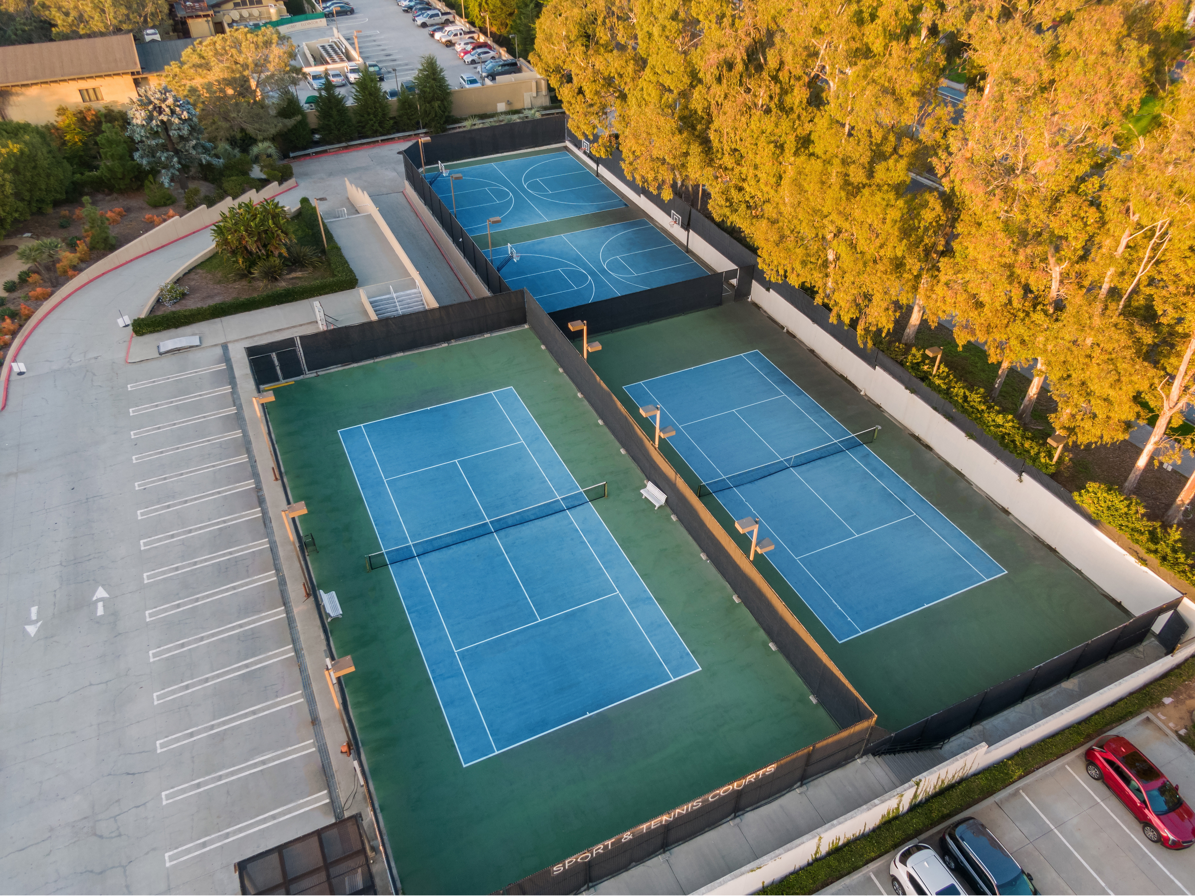 Aerial View of Tennis Courts 