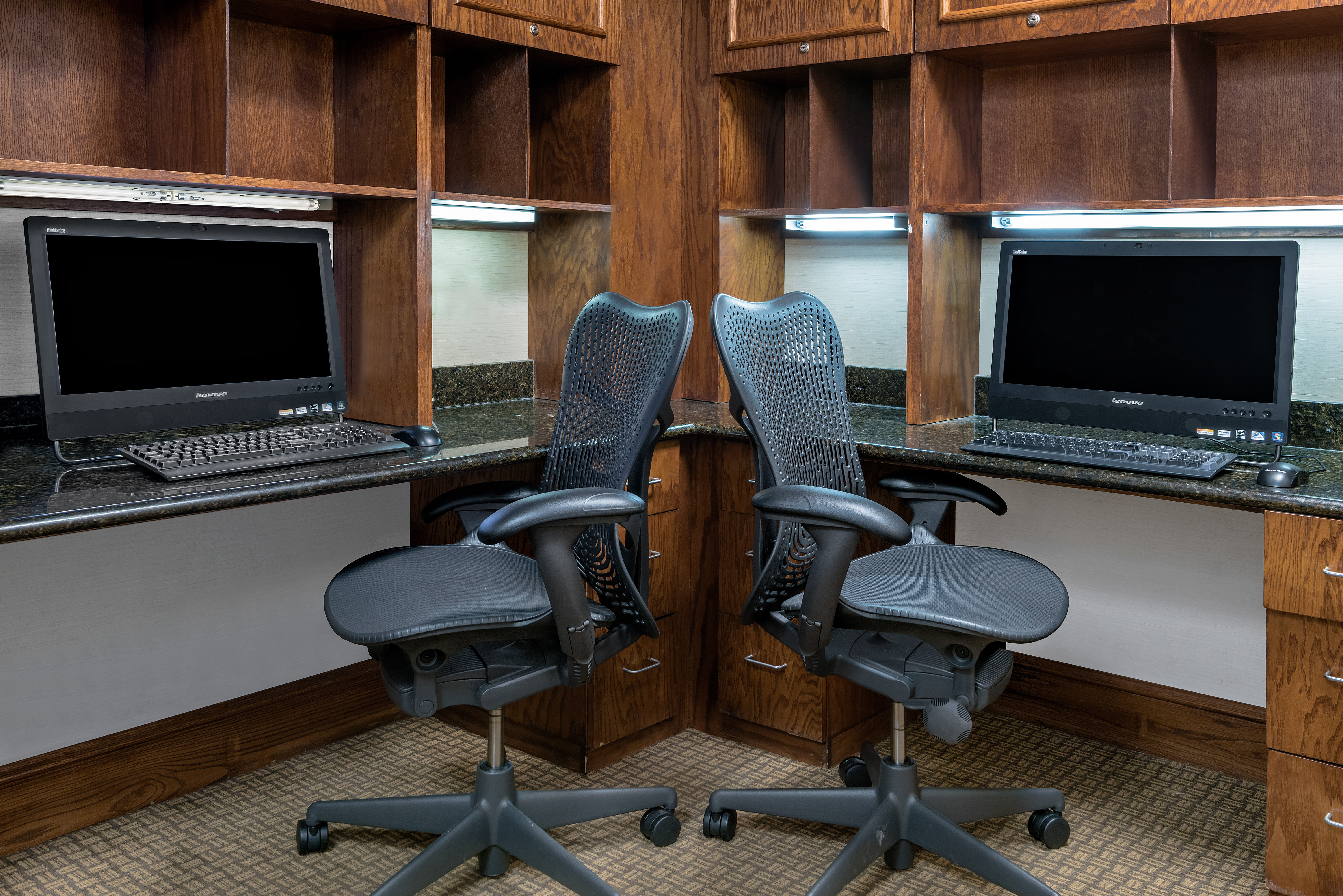 Business Center with Two Computer Stations