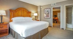 King sized bed in suite    