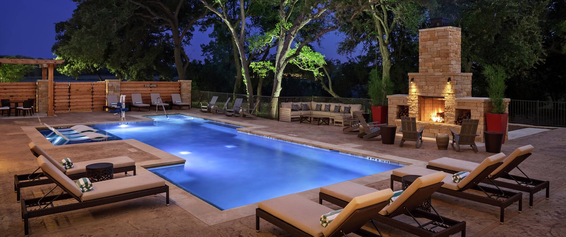 The Bevy Hotel offers a resort style pool appointed with luxury finishes and seating