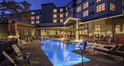 The Bevy Hotel Boerne offers a great outdoor bar that overlooks a resort stle pool