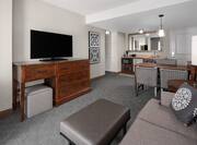 two bedroom suite living area with TV