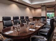 Boardroom Table with Leather Chairs in Meeting Room