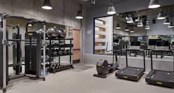 Fitness Center with Treadmills Elliptical Machine and Weights