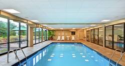 Indoor Swimming Pool Area with Large Windows