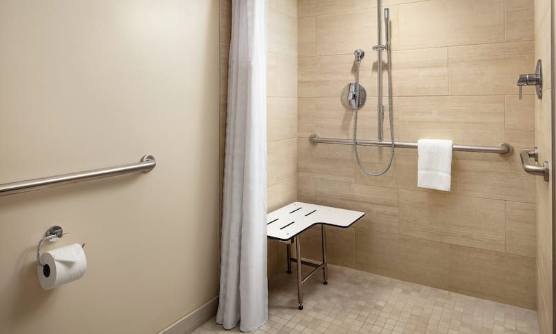 Accessible Guestroom Bathroom with Roll-in Shower-next-transition