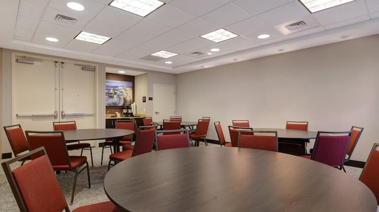 meeting space with tables and seating