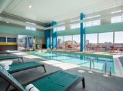 indoor pool and lounge chairs