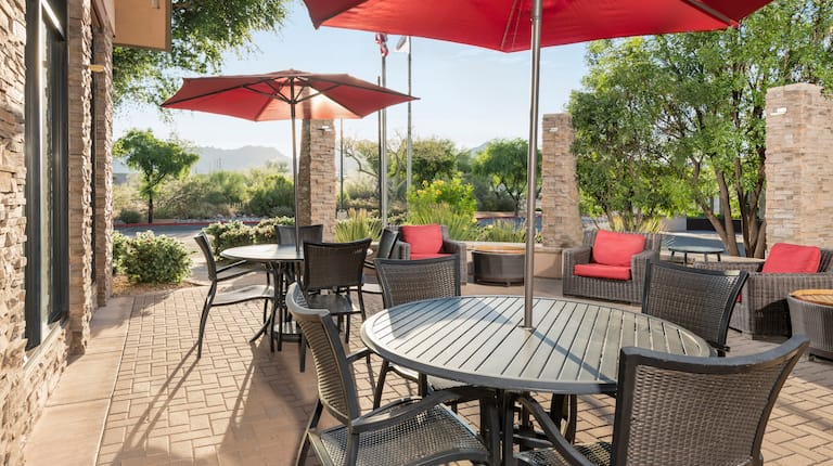 outdoor patio, patio furniture, umbrellas