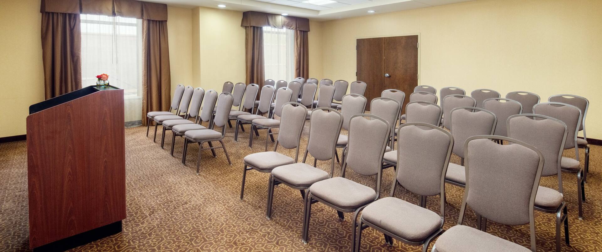 meeting room with rows of chairs