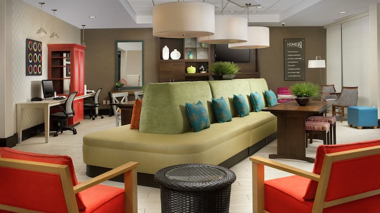 Lobby Lounge Area with Modern Furnishings 