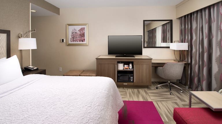 King Guest Room with TV and Desk