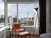 Our corner King with View features stunning Seattle views