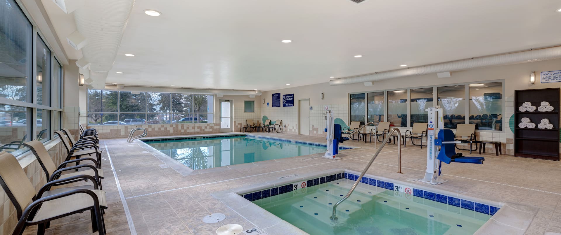 indoor swimming pool and hot tub