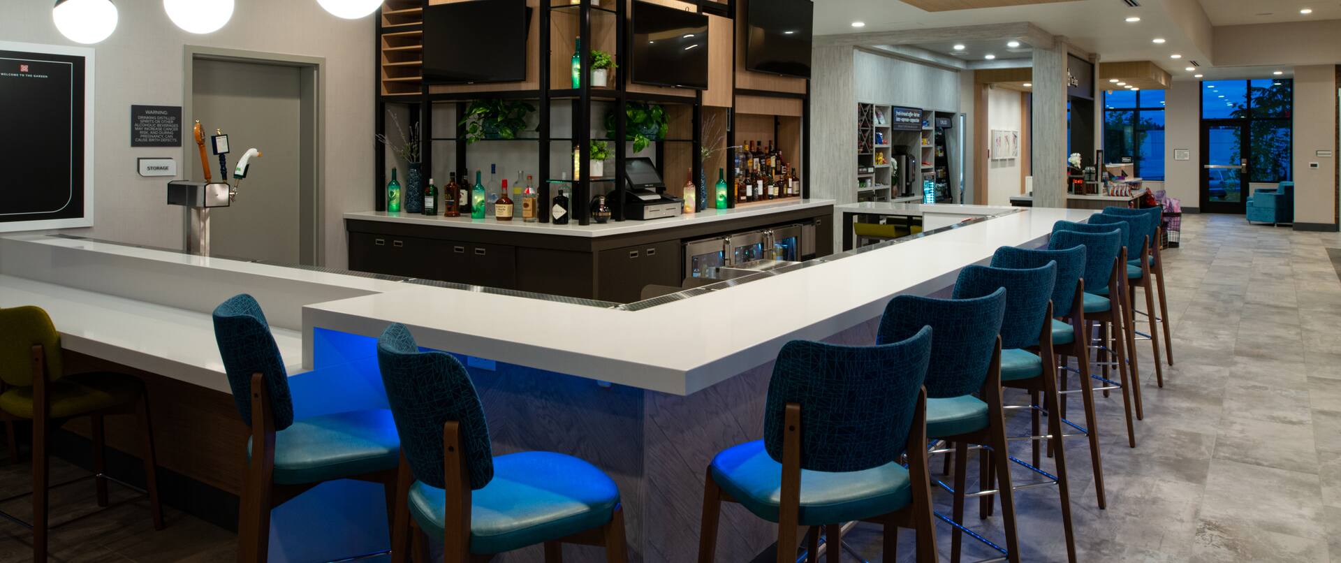 Bar area with stools