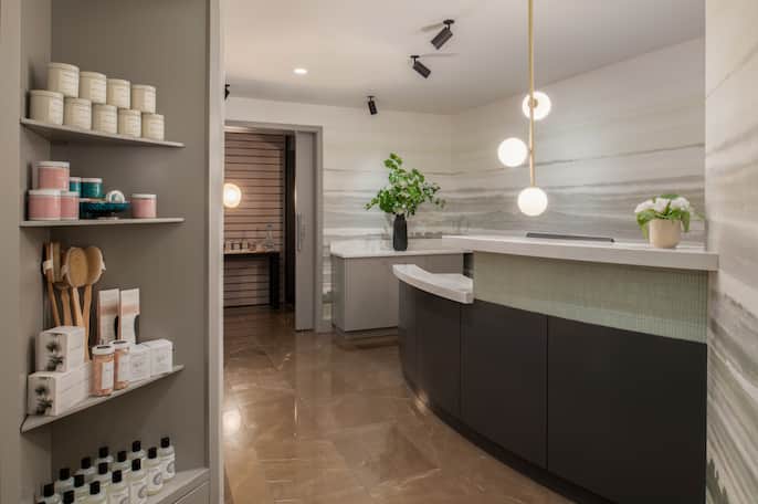 Spa lobby with reception area