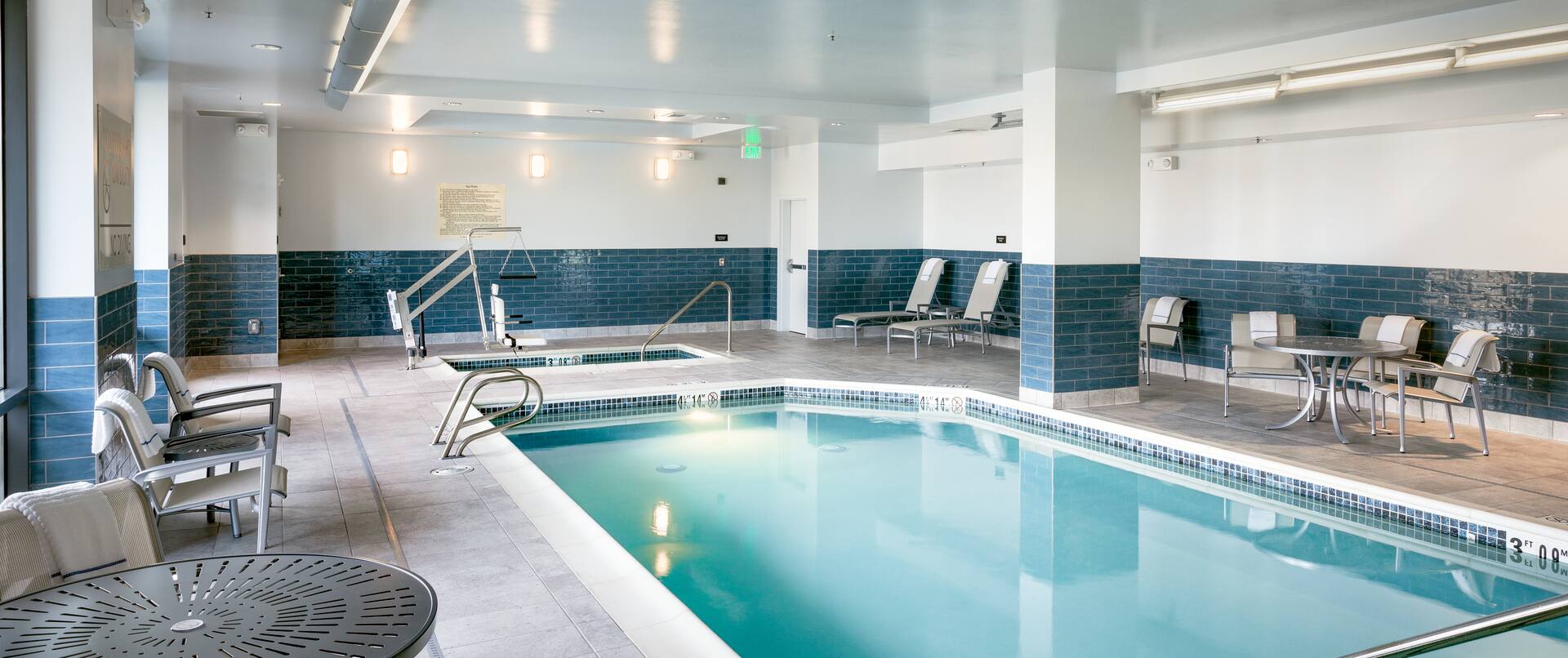 Indoor Pool and Lounge Seating