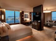 Penthouse Suite Bedroom and Living Areas with River View