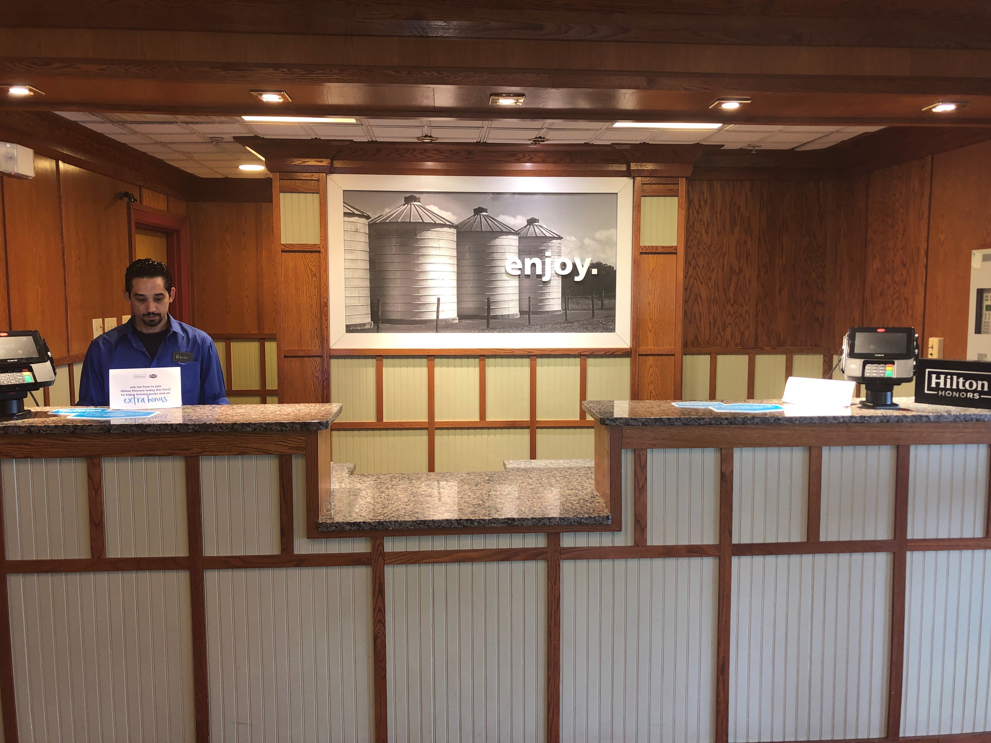Front Desk Reception Area with Front Desk Staff Member