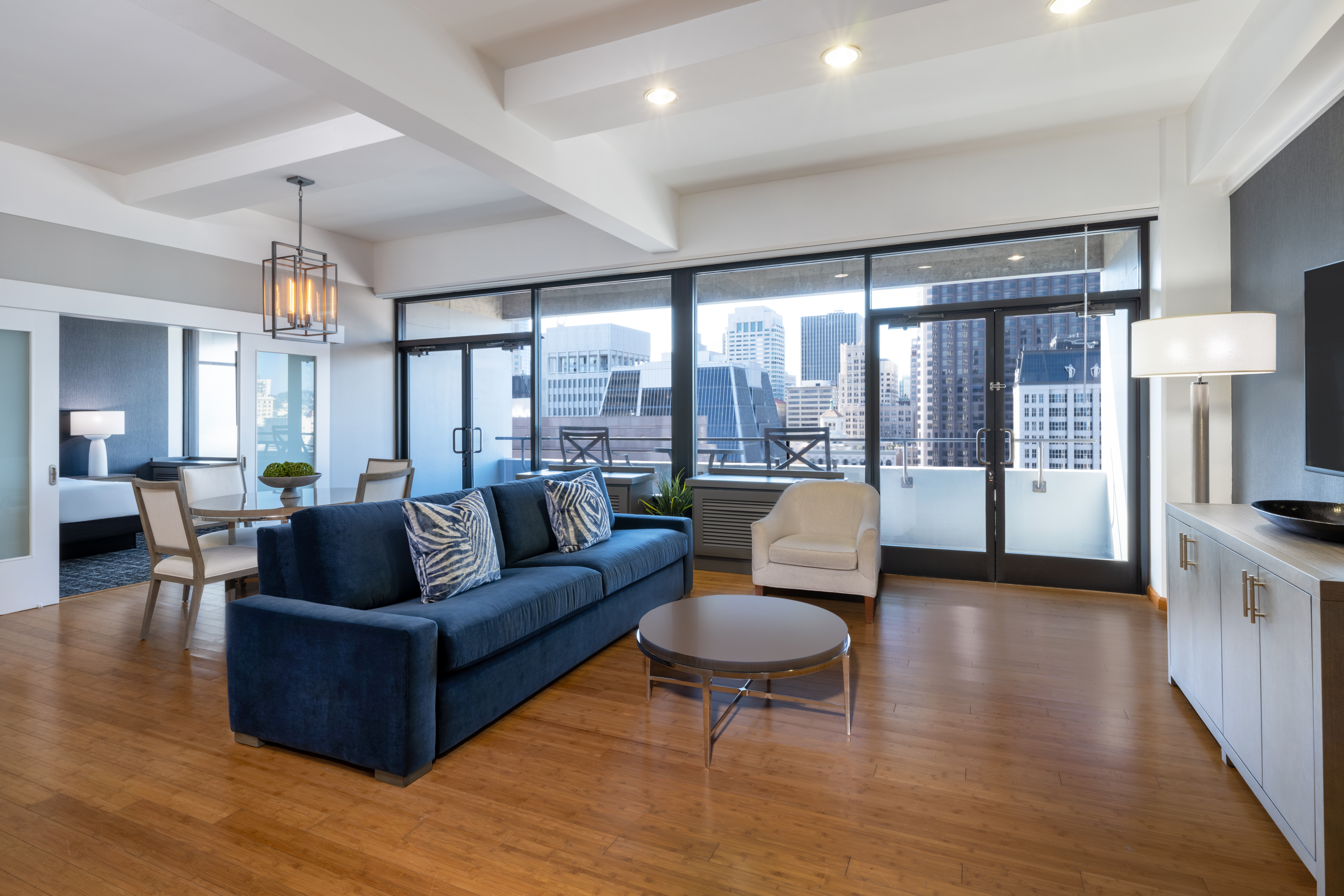 Presidential Suite Living and Dining Room with City Views