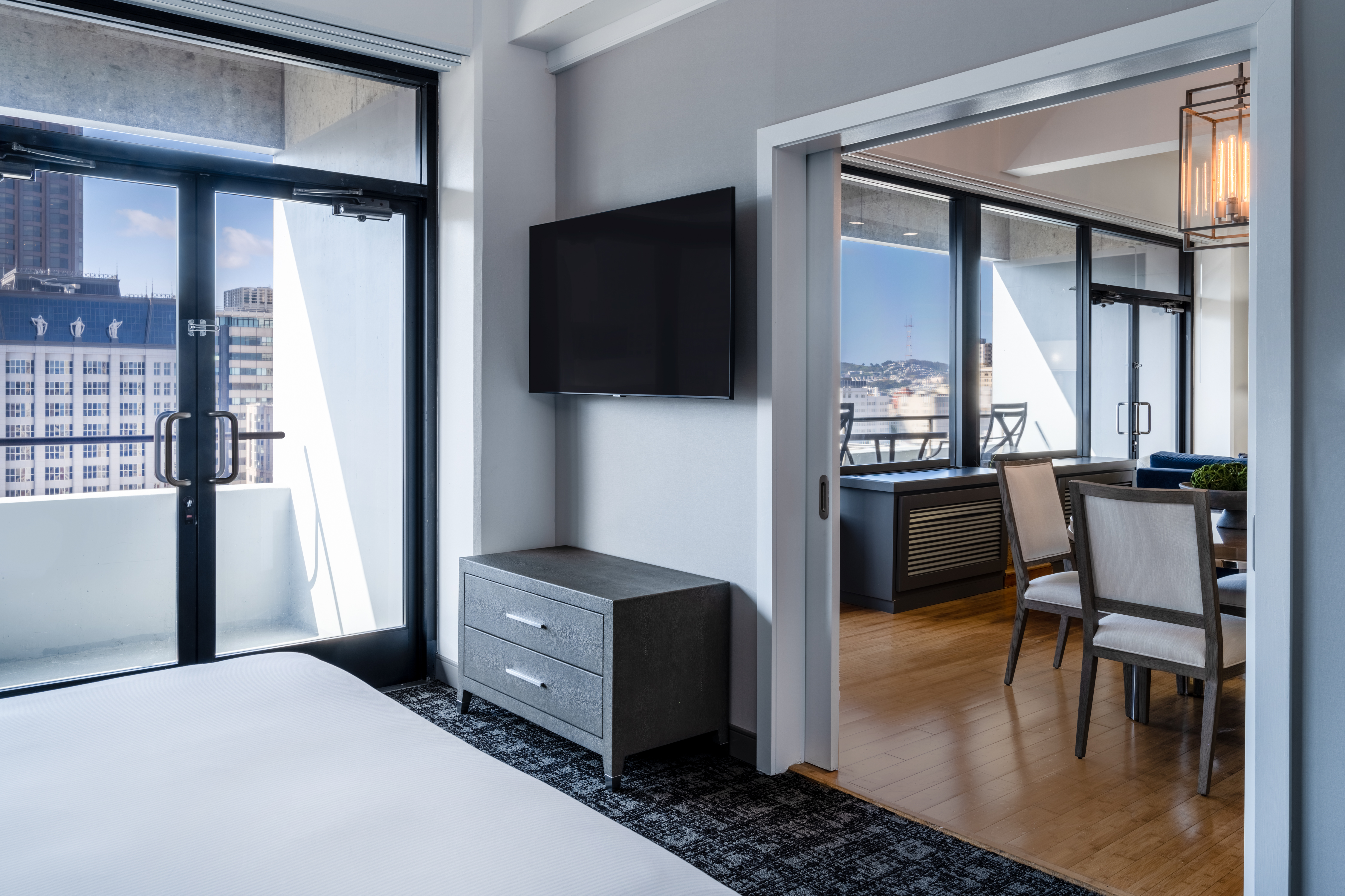 Presidential Suite with Bed, TV, Lounge, and City View 