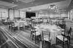 wedding setup with tables and dance floor