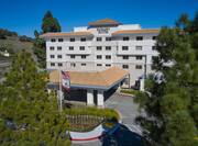 aerial view of hotel exterior