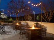 ballroom outdoor terrace with fire pits