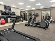 Spacious on-site fitness center fully equipped with cardio machines and free-weights.