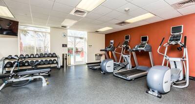 Fitness Center with Weights Treadmills and Recumbent Bike