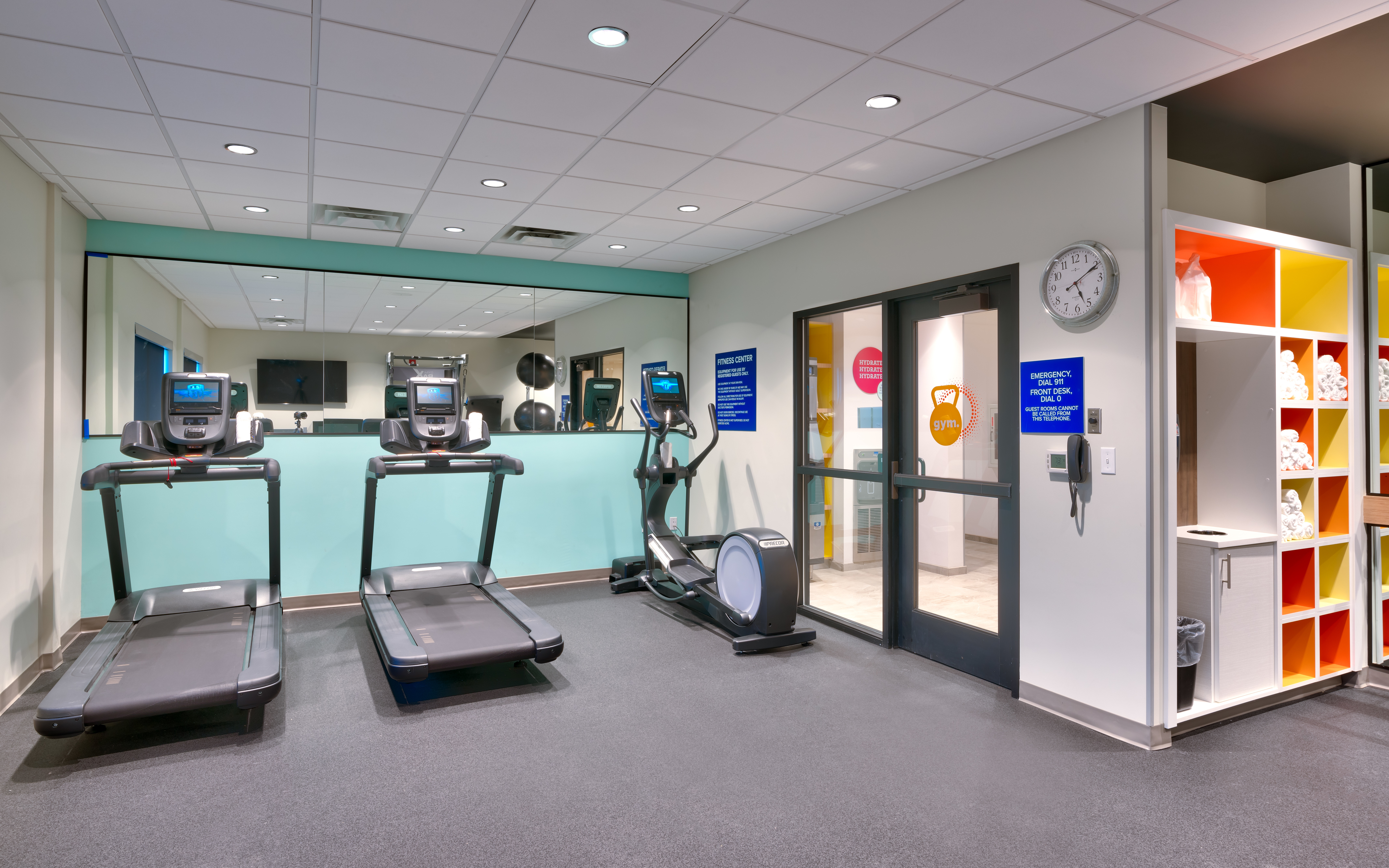Fitness Center with Treadmills and Recumbent Bike
