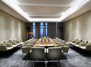 Conference Room Set Up Boardroom Style with Extra Seating
