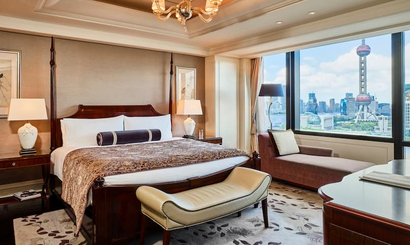 Large Bed in a Suite with City View