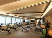 Fitness centre with aerobic machines and weights